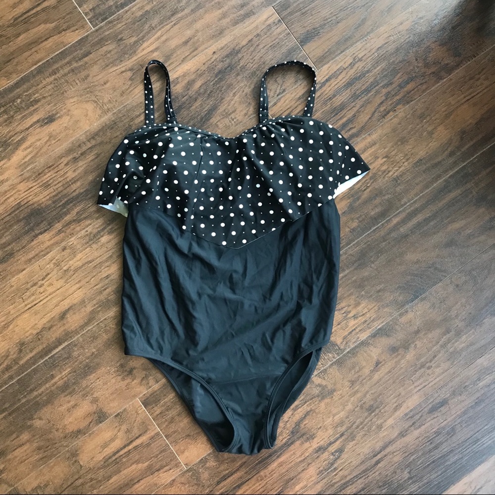 Flounce Polka Dot One Piece Swimsuit
